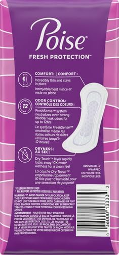Poise Panty Liners, Very Light Absorbency, 48 Count, Pack of 2 | 2 Drop | Regular Size | For Incontinence