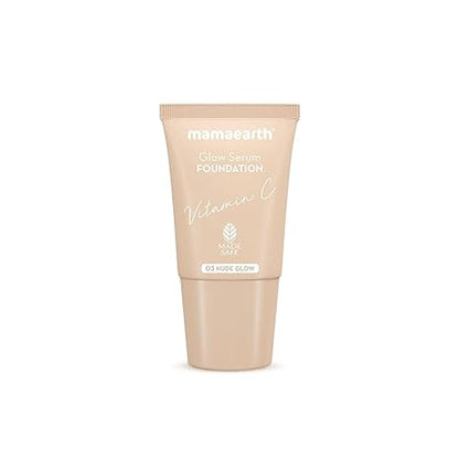 Mamaearth Glow Serum Foundation, 03 Nude Glow, 18ml | Serum foundation with Vitamin C.