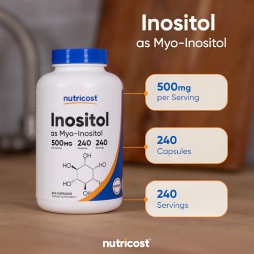 Nutricost Inositol Capsules 500mg, 240 Capsules - Veggie Capsules, GMO-Free, Gluten Free (Myo-Inositol) (Pack of 2)