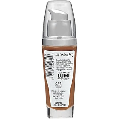 L'Oreal Paris True Match Lumi Healthy Luminous Makeup, C7-8 Nut Brown Cocoa, 1 fl; oz.