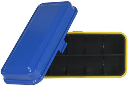KODAK 120/135 Film Case - for 8 Rolls of 120 Films / 10 Rolls of 35mm Films - Retro Steel Case to Sort & Safeguard Film (Blue Top/Yellow Body)