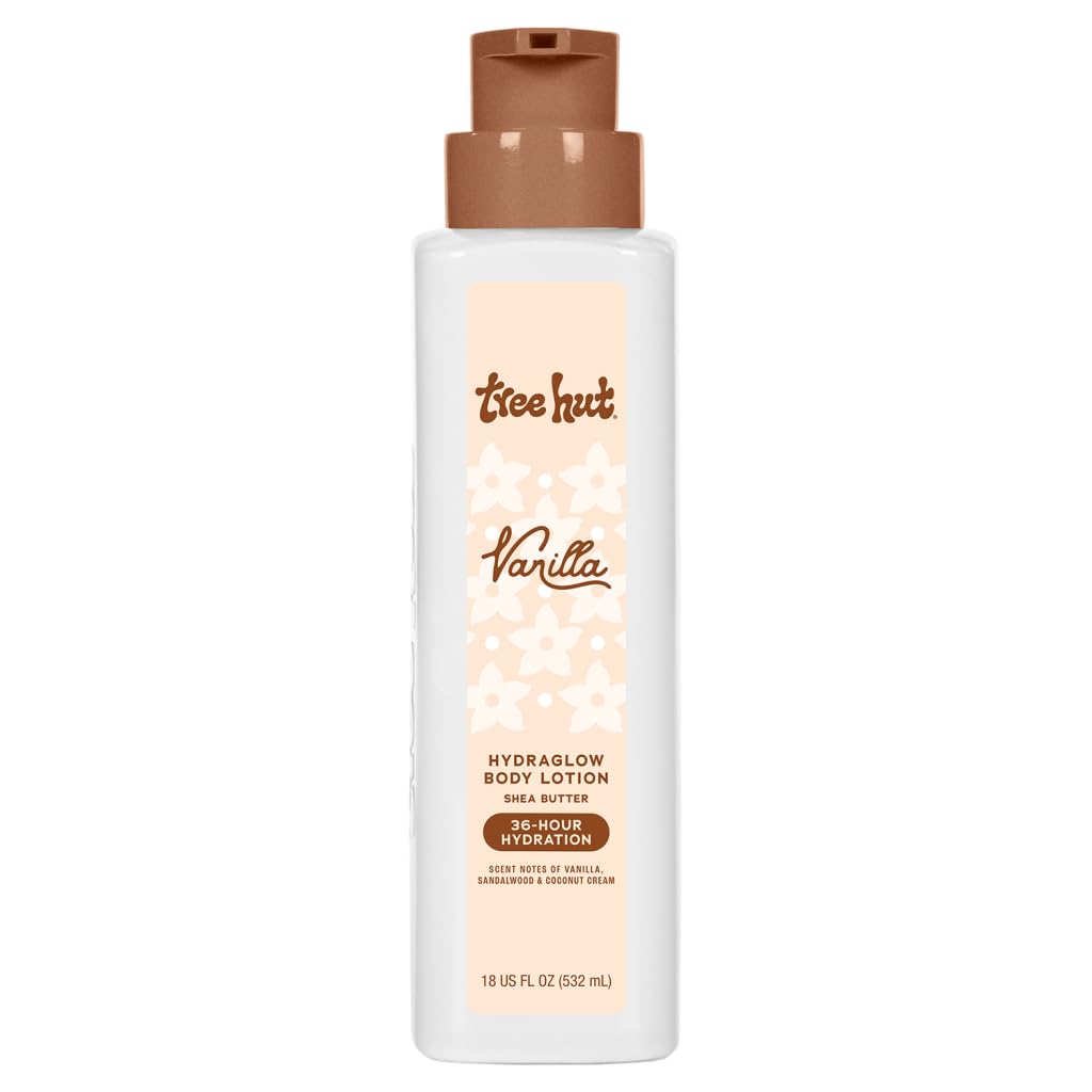 Tree Hut Hydraglow Body Lotion Vanilla, Hydrating & Nourishing Daily Body Moisturizer for Smooth, Soft Skin & Cozy Fragrance, Long-Lasting Hydration, 18 fl oz