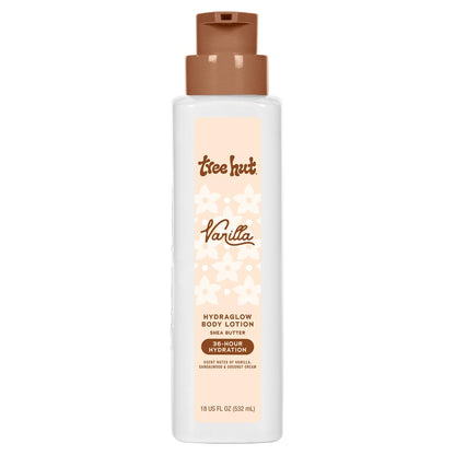 Tree Hut Hydraglow Body Lotion Vanilla, Hydrating & Nourishing Daily Body Moisturizer for Smooth, Soft Skin & Cozy Fragrance, Long-Lasting Hydration, 18 fl oz