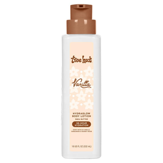 Tree Hut Hydraglow Body Lotion Vanilla, Hydrating & Nourishing Daily Body Moisturizer for Smooth, Soft Skin & Cozy Fragrance, Long-Lasting Hydration, 18 fl oz
