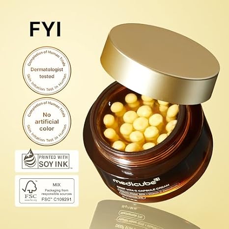 medicube Flawless Skin: Deep Vitamin C Golden Capsule Face Moisturizer and Zero Exosome Shot 7,500 PPM Spicule Facial Serum