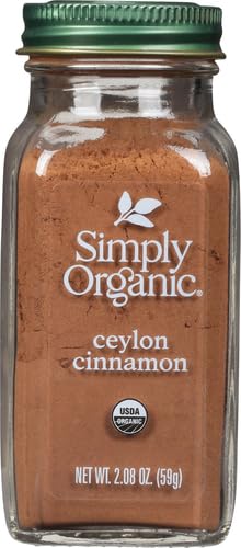 Simply Organic Ceylon Ground Cinnamon, 2.08 Ounce, Non-GMO Organic Cinnamon Powder (Pack of 2)