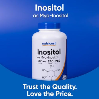 Nutricost Inositol Capsules 500mg, 240 Capsules - Veggie Capsules, GMO-Free, Gluten Free (Myo-Inositol) (Pack of 2)