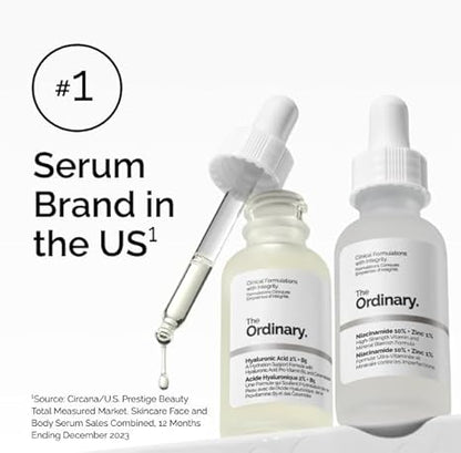 The Ordinary Lactic Acid 10% + Hyaluronic Acid 2%, High-Strength Exfoliating Serum for Smoother, Brighter Skin, 1 Fl Oz