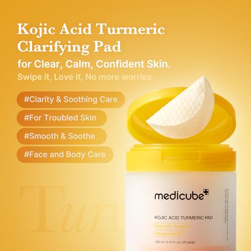 medicube Body Smoothing & Clarifying Duo: Turmeric Body Peel Shot & Kojic Acid Toner Pads | Gentle Body Exfoliation & Texture Care