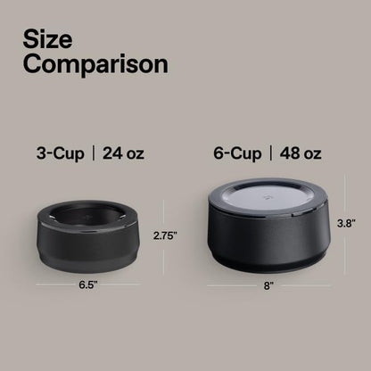 STANLEY Pet Bowl | 3-Cup (24 oz) Insulated Stainless Steel Dog & Cat Bowl | Splash-Resistant Lid | Dishwasher Safe | BPA-Free | Black 2.0