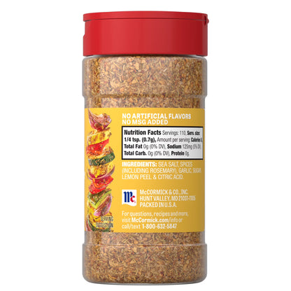 McCormick Rosemary Lemon Seasoning, 2.75 oz Bottle