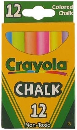 Crayola Non-Toxic White Chalk(12 ct box)and Colored Chalk(12 ct box) Bundle