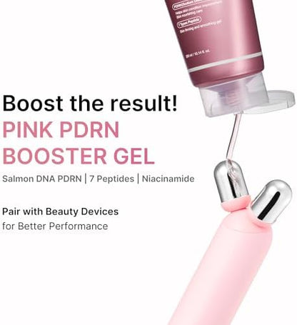 medicube All-in-One Skin Booster Device & Skincare Set (Pink): Mini Booster Pro Plus Full Facial Set, PDRN Peptide Serum, Booster Gel | 3-in-1 Korean Facial Device for Cleansing, Firming, Hydrating