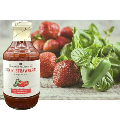 Gourmet Warehouse Kickin' Strawberry BBQ Sauce, 16 Fl ozs, 2 Pack - No MSG, No HFCS