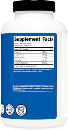 Nutricost Nitric Oxide Booster 2250mg, 180 Capsules - 750mg Per Casule, 60 Servings - Gluten Free and Non-GMO (Pack of 2)