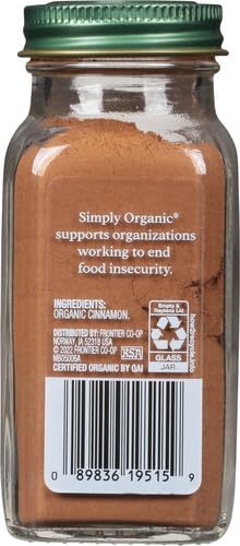 Simply Organic Ceylon Ground Cinnamon, 2.08 Ounce, Non-GMO Organic Cinnamon Powder (Pack of 2)