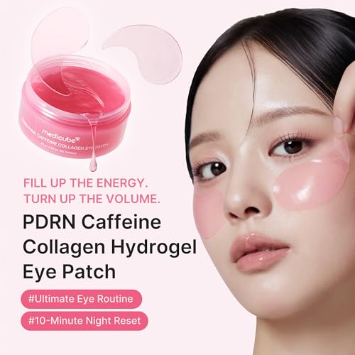medicube PDRN Glass Glow Facial & Eye Duo: PDRN Caffeine Collagen Eye Patch and Salmon DNA PDRN Serum | For Dark Circles, Puffiness, Firming & Radiance Set | Korean Skincare, GIfts for Women
