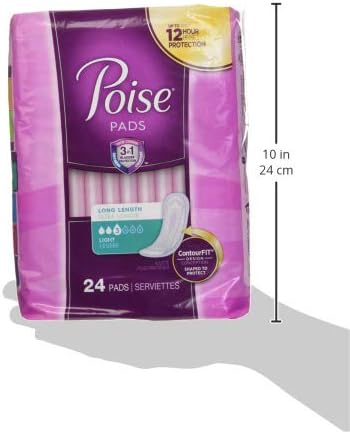 Poise Incontinence Ultra Thins Light Absorbency, 24 Count (Pack of 2)