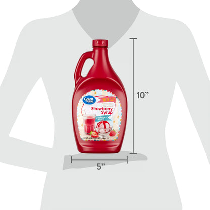 Great Value Strawberry Syrup, Value Size, 44 oz