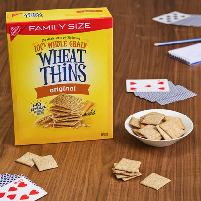 Wheat Thins Original Snacks, Whole Grain Wheat Crackers, Snack Crackers, Family Size, 14 oz