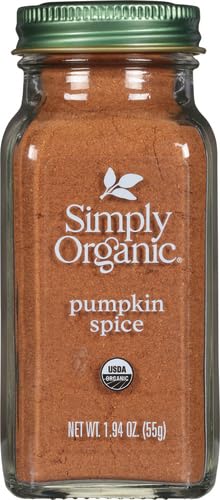 Simply Organic Pumpkin Spice, 1.94-Ounce Jar, Organic Nutmeg, Cloves, Ginger & Cinnamon, Enhances Tea, Seasoning, Kosher (Pack of 2)