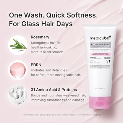 medicube Shampoo and Hair Mask Duo: Rosemary PDRN Shampoo and Hair Mask for Clarifying & Thickening and Damage Hair Care | Korean Hair Care