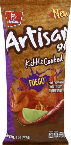 Takis Fuego Kettlez 8 oz Sharing Size Bag, Hot Chili Pepper & Lime Flavored Extreme Spicy Kettle-Cooked Potato Chips (Pack of 4)