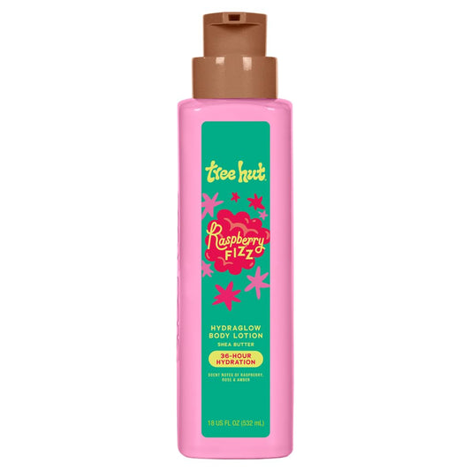 Tree Hut Hydraglow Body Lotion Raspberry Fizz, Hydrating & Nourishing Daily Moisturizer for Smooth, Radiant Skin, Lightweight Fast-Absorbing Formula, 18 fl oz
