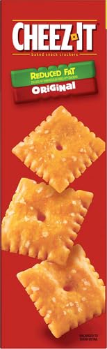 Cheez-It Cheese Crackers, Baked Snack Crackers, Lunch Snacks, Family Size, Reduced Fat Original, 19oz Box (1 Box) (Pack of 2)
