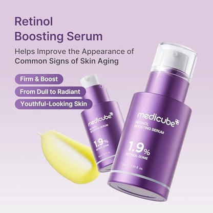 medicube Retinol & Vitamin C Radiance Duo: Retinol Boosting Serum and Deep Vita Capsule Cream | Peptides, Vitamin C Capsules for Fimer-Looking Skin, Radiance and Dull Skin | Korean Skincare
