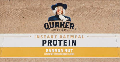 Quaker, Protein Instant Oatmeal, Banana Nut, 12.9 Oz, 6 Count (Pack of 12)