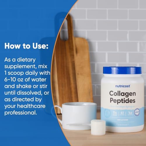 Nutricost Collagen Peptides Powder 1LB (454 G), Grass Fed Bovine