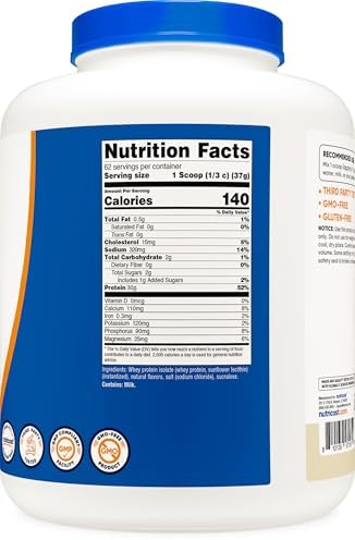 Nutricost Isolate Whey Protein Powder, Vanilla, 5 pounds (Pack of 2)