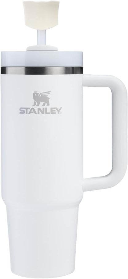Stanley Quencher Stay Smooth Anti-Pucker Straw Topper 2-Pack | Ergonomic Sip Through Straw Cap for Tumbler with Handle | Silicone Accessory for Drinking Cup | BPA-Free | Cream