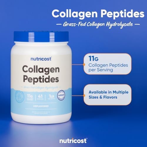 Nutricost Collagen Peptides Powder 1LB (454 G), Grass Fed Bovine