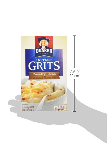 Quaker Country Bacon Flavor Instant Grits, 12 Count (Pack of 1)