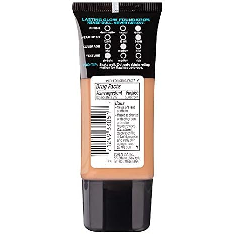L'Oreal Paris Makeup Infallible Up to 24HR Pro-Glow Foundation, Buff Beige, 1 Fl oz