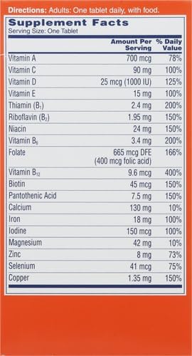 One A Day Women?s Multivitamin, Supplement with Vitamin A, C, D and E Plus Zinc for Immune Health Support, B12, Biotin, Calcium & More, Tablet, 100 Count