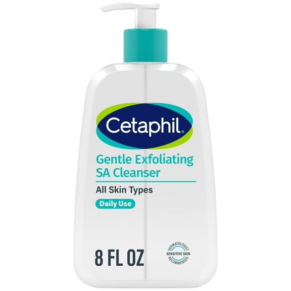 CETAPHIL Gentle Exfoliating SA Face Cleanser, Foaming Gel Cleanser with Salicylic Acid for All Skin Types, 8 fl oz