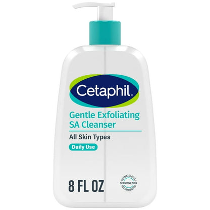 CETAPHIL Gentle Exfoliating SA Face Cleanser, Foaming Gel Cleanser with Salicylic Acid for All Skin Types, 8 fl oz