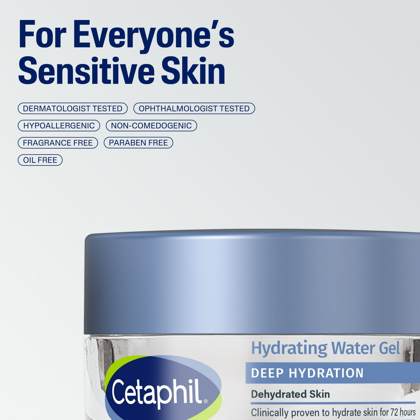Cetaphil Deep Hydration Skin Restoring Water Gel 72 Hour Face Moisturizer, 1.7 fl oz