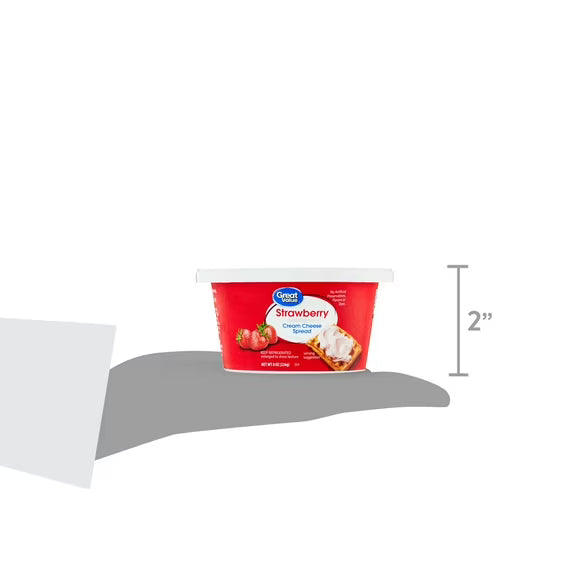 Great Value Strawberry Cream Cheese Spread, 8 oz Tub