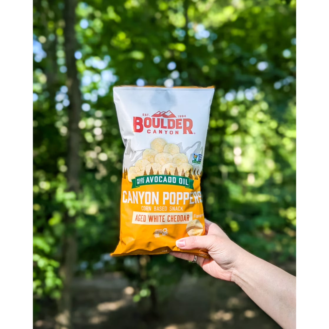 (2 pack) Boulder Canyon Avocado Oil Aged White Cheddar Canyon Poppers, 5.25 oz Bag