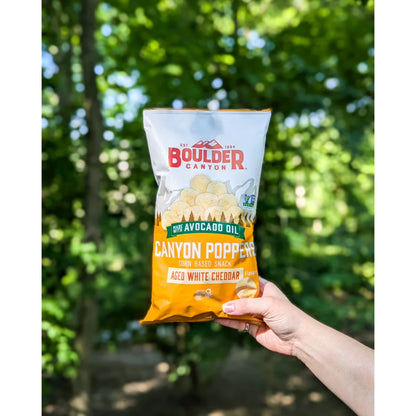 (2 pack) Boulder Canyon Avocado Oil Aged White Cheddar Canyon Poppers, 5.25 oz Bag