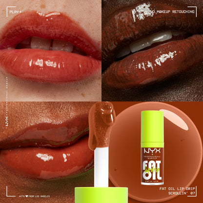 NYX Professional Makeup Fat Oil Lip Drip Hydrating Lip Gloss with Oil Blend, Scrollin, 0.16 fl oz