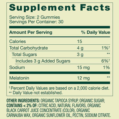 Spring Valley Ultra Strength Melatonin Sleep Support Dietary Supplement Vegetarian Gummies, 12 mg, 60 Count