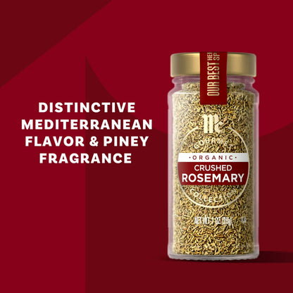 McCormick Gourmet Organic Crushed Rosemary, 1.0 oz Bottle