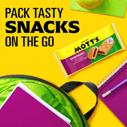 Mott's Soft Baked Apple Filled Bars, Raspberry Flavor Snacks, 5 Count, 6.55 oz
