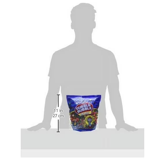 Dubble Bubble, Assorted Fruit Flavored Gum Balls, 53 oz. Peanut Free, Gluten Free. Milk and Soy May Be Present.