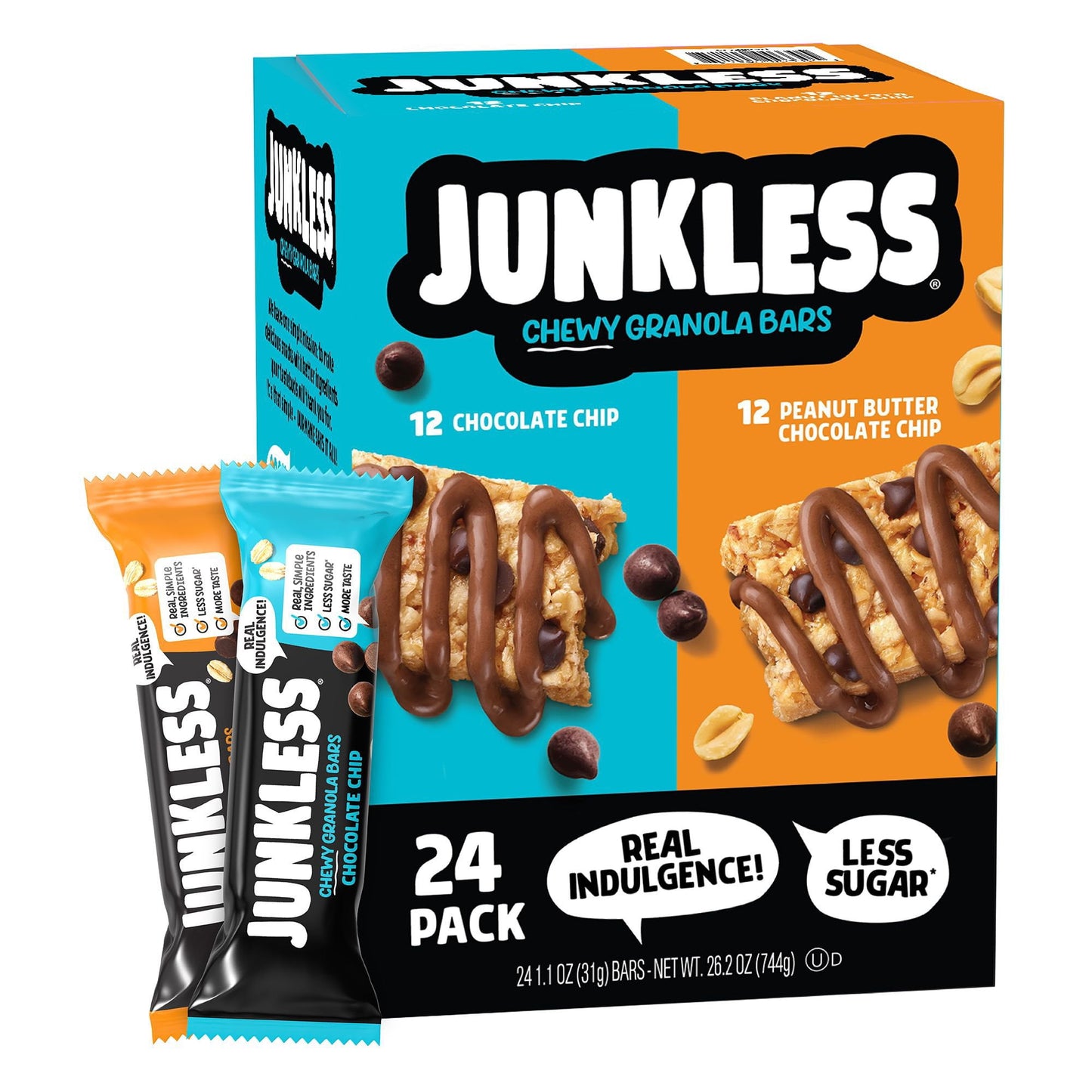 JUNKLESS Chewy Granola Bars, Variety Pack, 24 pk.
